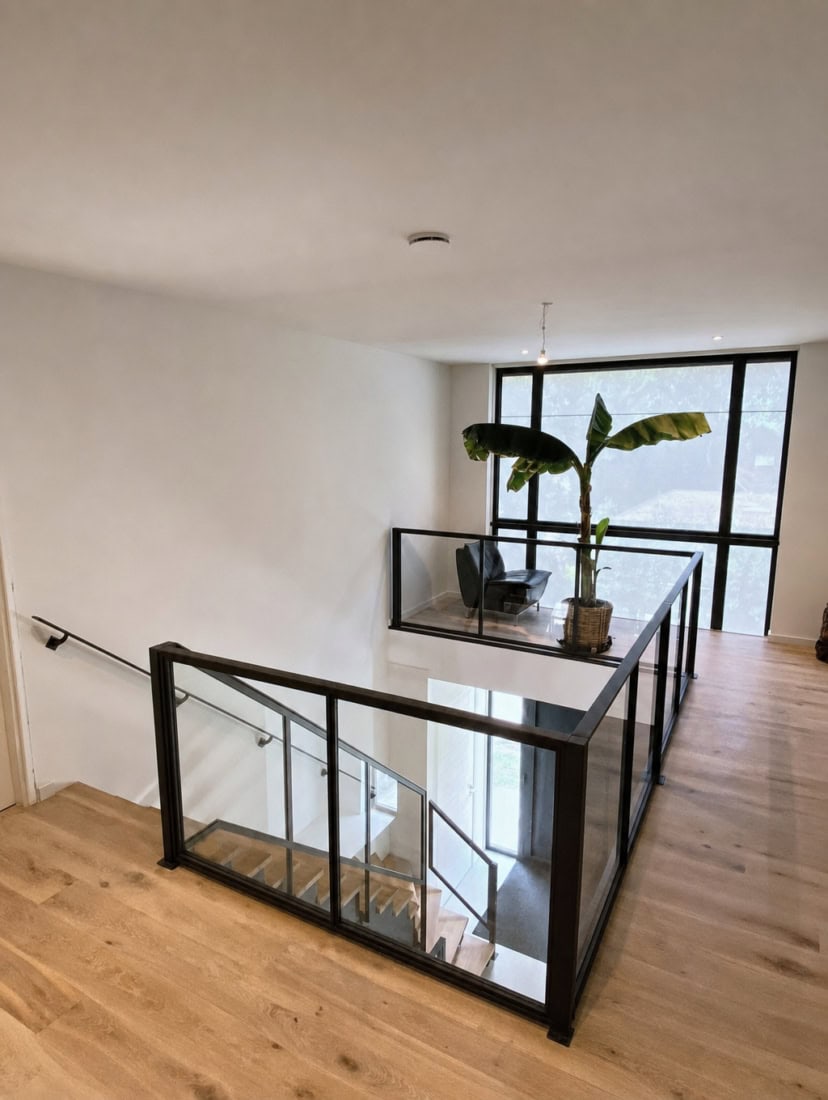Glas en staal balustrade in Rhenen