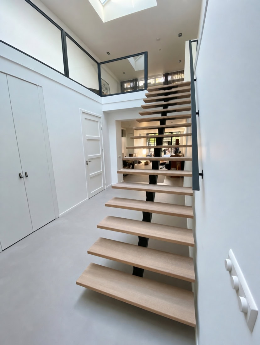 Stalen steektrap en balustrades in Uithoorn