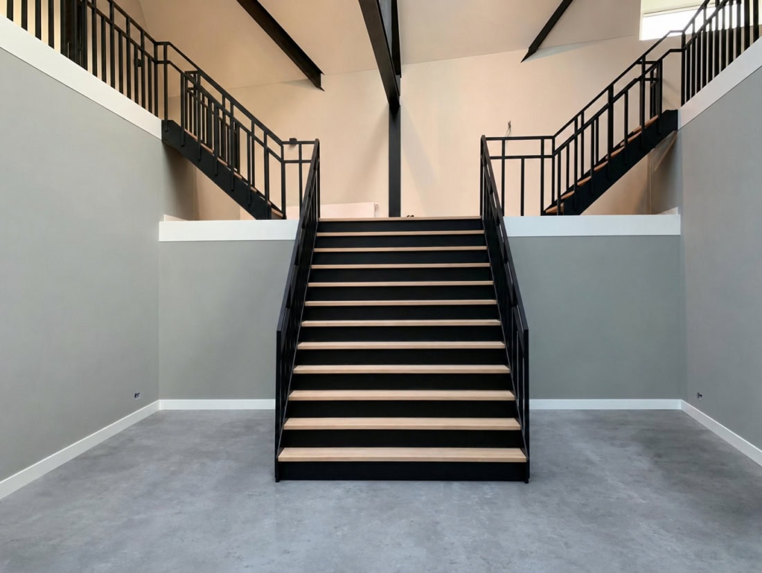 Stalen trap met balustrades in Bergen op Zoom