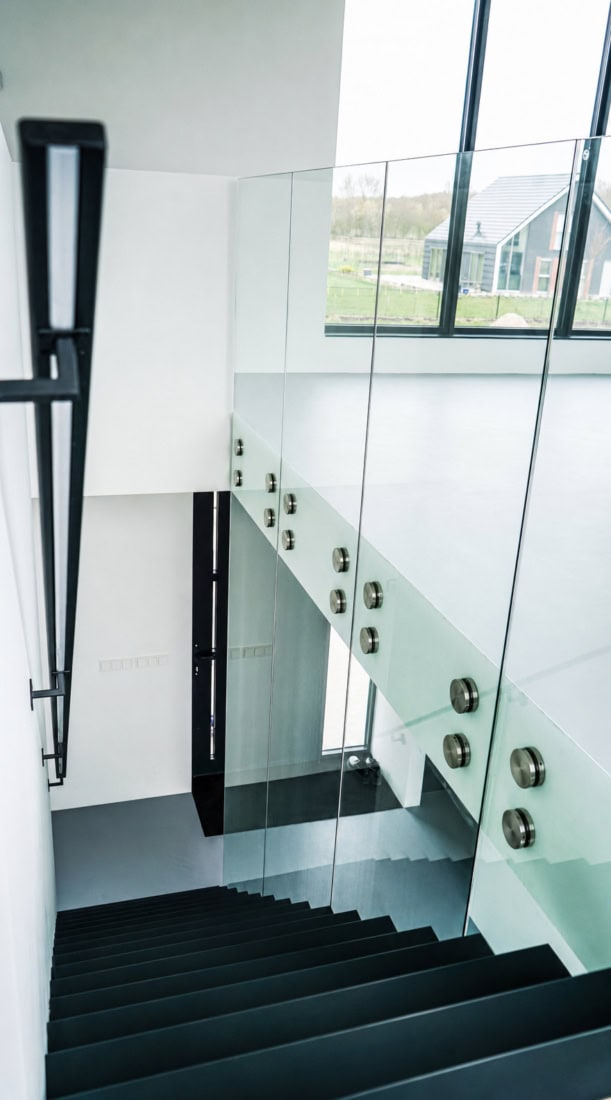 Vol glazen balustrade